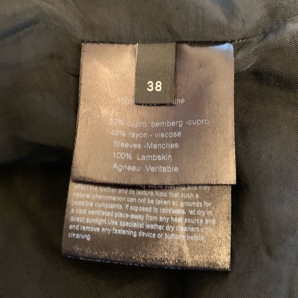 Joseph black felted wool blazer with brown leather sleeves size 38 - Picture 7 of 11